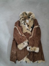 schicke Winterjacke Wildlederimitat/ Kunstfell