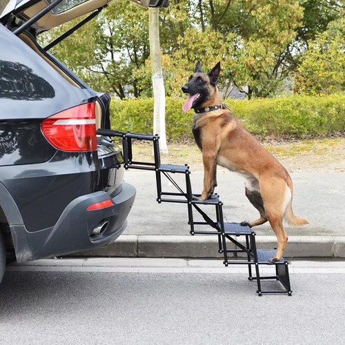 Folding Dog Pet Steps Ramp Stairs Car Boot Portable Ladder for High Beds Trucks - Picture 7 of 10
