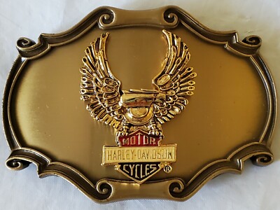 New Vtg. Harley Davidson Belt Buckle 1978 75th Anniv. Raintree-Made in the U.S.A