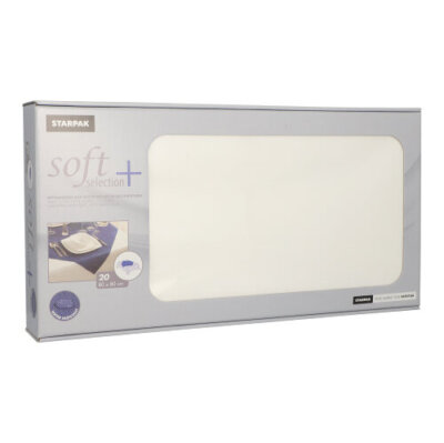 20 Mitteldecken stoffähnlich, Vlies ''soft selection plus'' 80 cm x 80 cm weiss