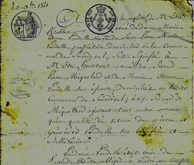1821 Manche Sourdeval longue procédure judiciaire LANDELLE contre MIQUELARD