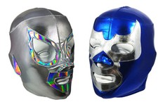 Santo and Blue Demon Lucha Libre Máscara Paquete de 2 Adultos Disfraz de Lucha Fiesta Máscaras