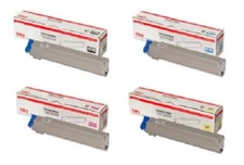 4 X Original Toner OKI C9600 C9650 C9800 C9850 DN / 42918916 - 42918913 Full Set