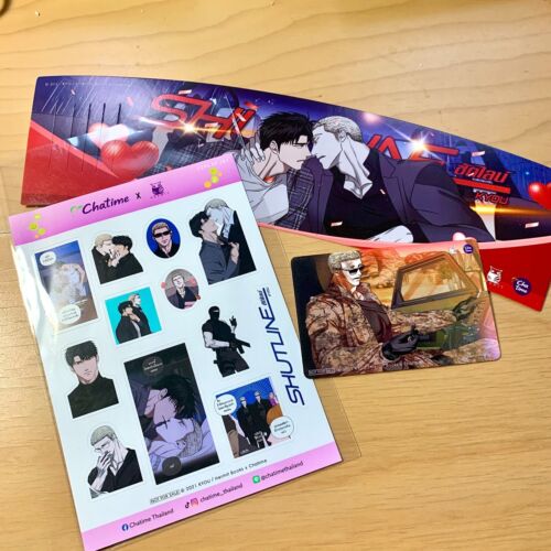 BL Shutline Thailand Chatime hermit collab photocard sticker cup sleeve set yaoi - Picture 3 of 5