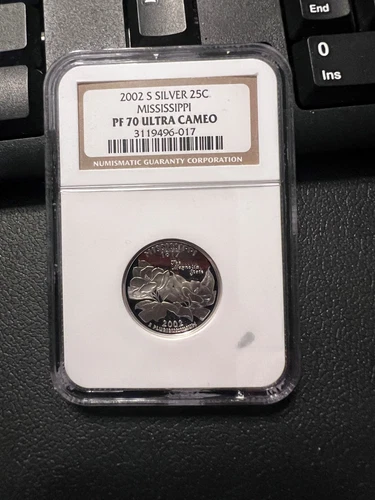 2002-S SILVER Washington Quarter Mississippi 25C NGC PR70 ULTRA CAM