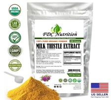 Organic pure Milk Thistle Extract Powder 250g (8.8oz) None GMO Gluten Free