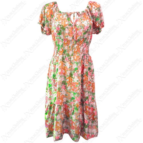 NEW WOMENS DITSY FLORAL PRINT TIERED DRESS SLEEVELESS SKATER LADIES SUMMER LOOK - Picture 168 of 171