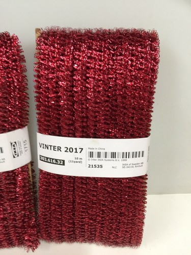 BULK BUY RED CHRISTMAS TINSEL,IKEA BRAND,SMALL PETITE 8 MM WIDE X 10 METERS LONG - Picture 5 of 5