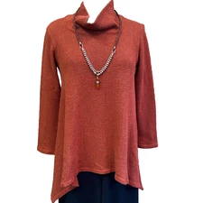 NWT Color Me Cotton CMC Click Cowl Neck Tunic Small  FINAL SALE