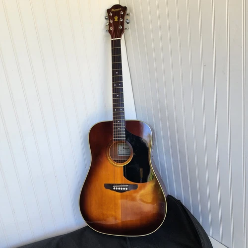 VINTAGE JAPAN IBANEZ Champion C300 BS Brown Sunburst Acoustic Guitar + Soft Case