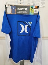 NWT Boy's Hurley 2-Pack Tee Shirts SS Blue and LS White Size Xlarge 18-20