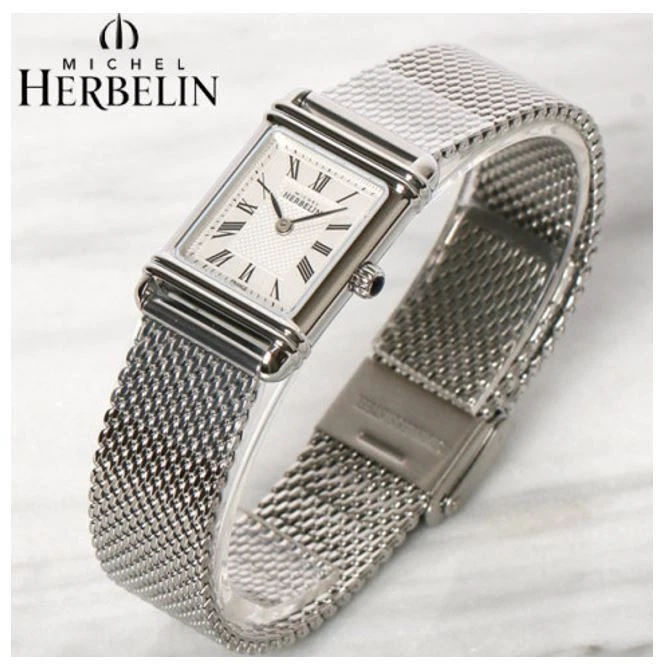 Michel Herbelin 17478 Silver Mesh Wristwatch for women with Free