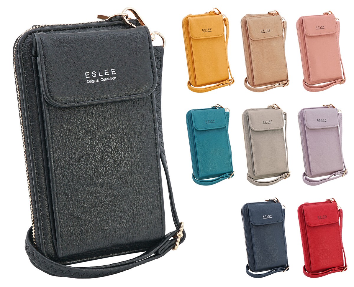 Handytasche mit Portemonnaie Damen Geldbörse Umhängetasche Handyfach 6888