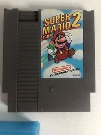 1985 Nintendo NES Super Mario Bros 2 Cartridge Manual & Plastic Case Authentic