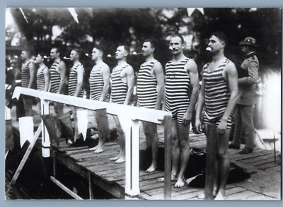 Haeckel Brothers Prussian Solders 1910 Swimming Contest in Berlin 1997 Postcard