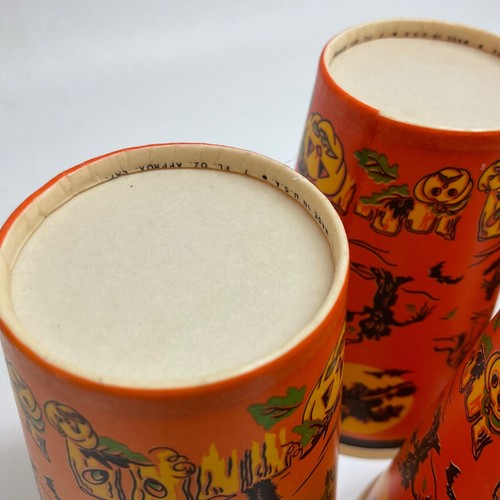 Lot VTG Halloween Reed Co. Waxy Paper Cups Witch Cat Bat Pumpkin Haunted House 4 - Picture 6 of 11