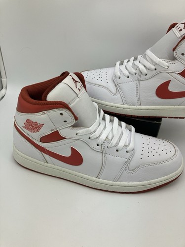 Nike AIR JORDAN 1 MID Dune Red, Sail Vachetta Tan New Size 9.5 UK 44.5 EU - Picture 6 of 21