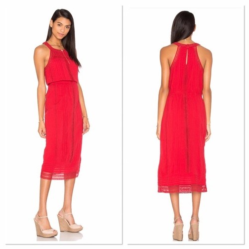 Red Halter Eyelet Lace 