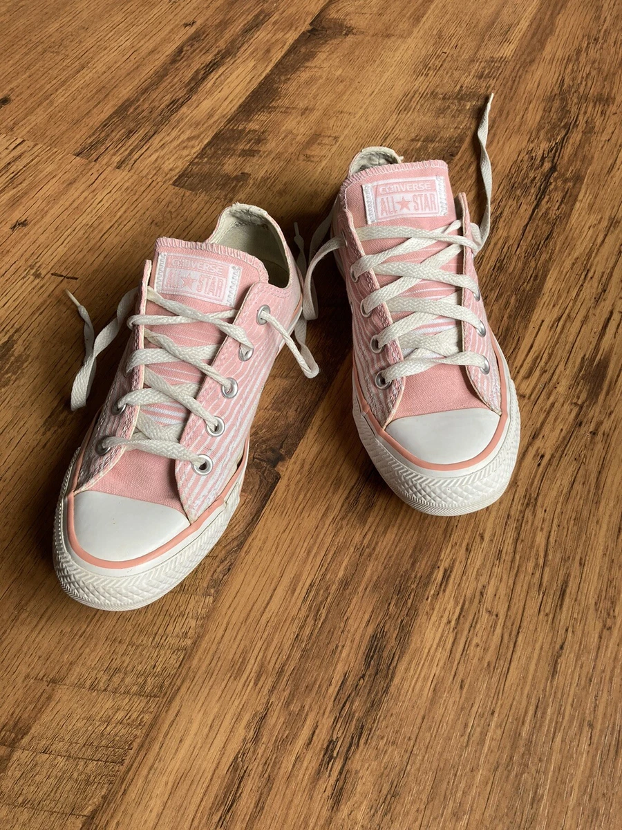 Converse Pink Candy Stripe Trainers Sz 4