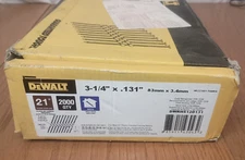 Dewalt 3-1/2 inch X 0.131" Wire Collated Smooth Shank Framing Nails 1500 Pack