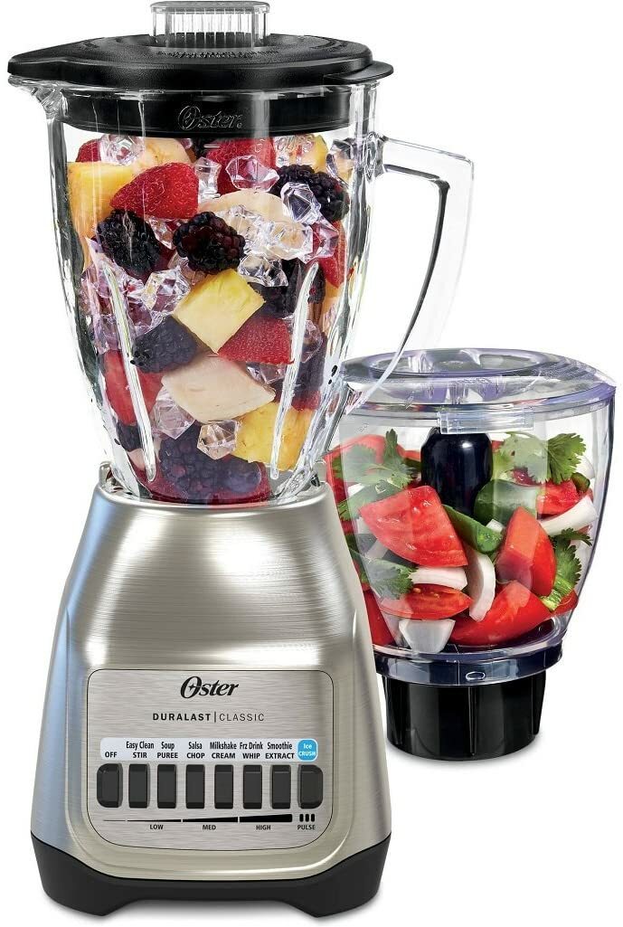 Oster Classic Series Blender PLUS Food Chopper, Glass Jar - BLSTSG-CFP-000