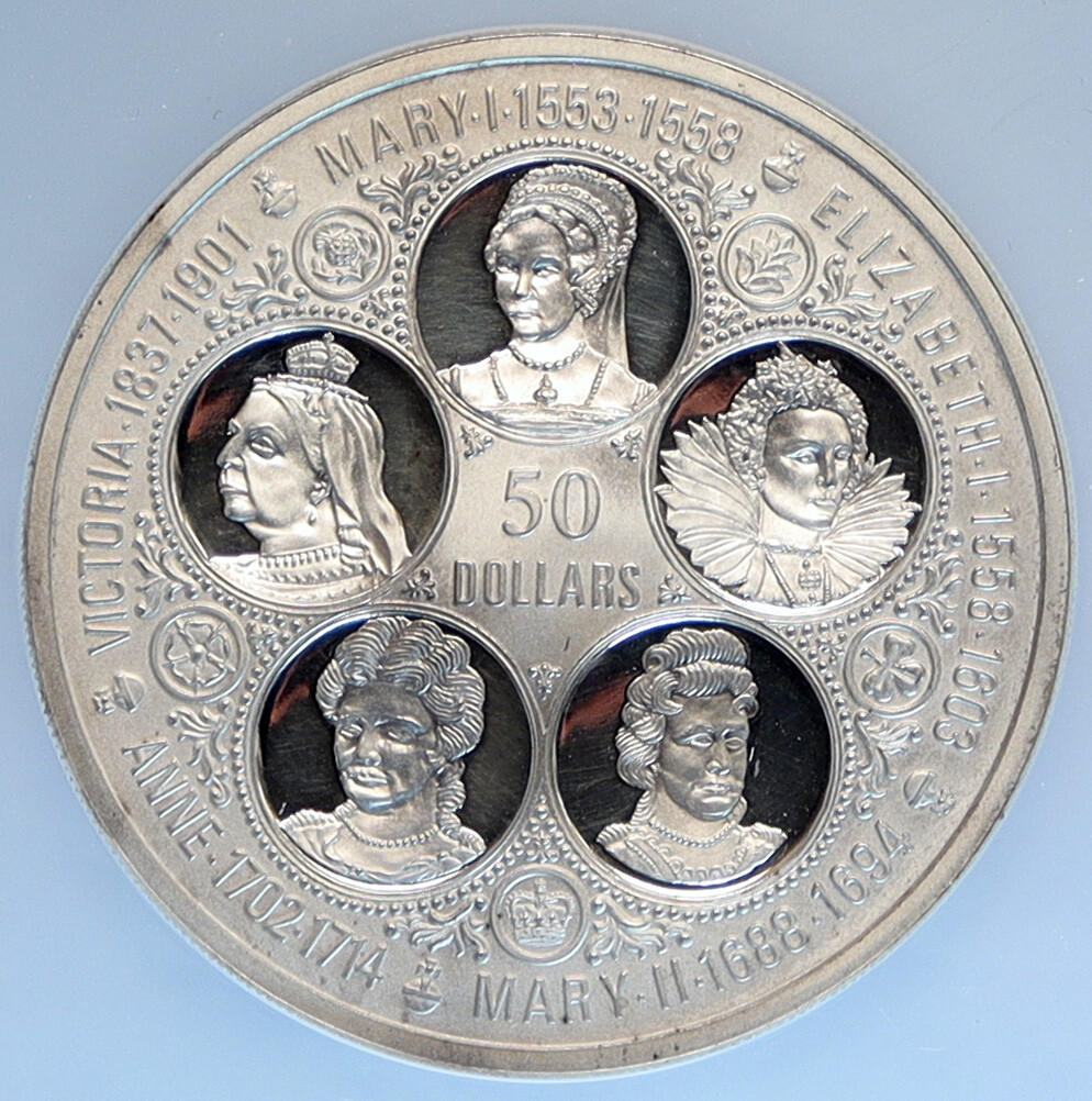 歴代女王ヤングエリザベス 1975年 ケイマン諸島 イギリス 50ドル 銀貨 歴代女王ヤングエリザベス 1975年 ケイマン諸島 イギリス 50ドル 銀貨