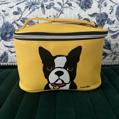 Marc Tetro Boston Terrier New York City Small Yellow Vinyl  Marc Tetro My Boston Terrier Zippered Tote NWT main image 1