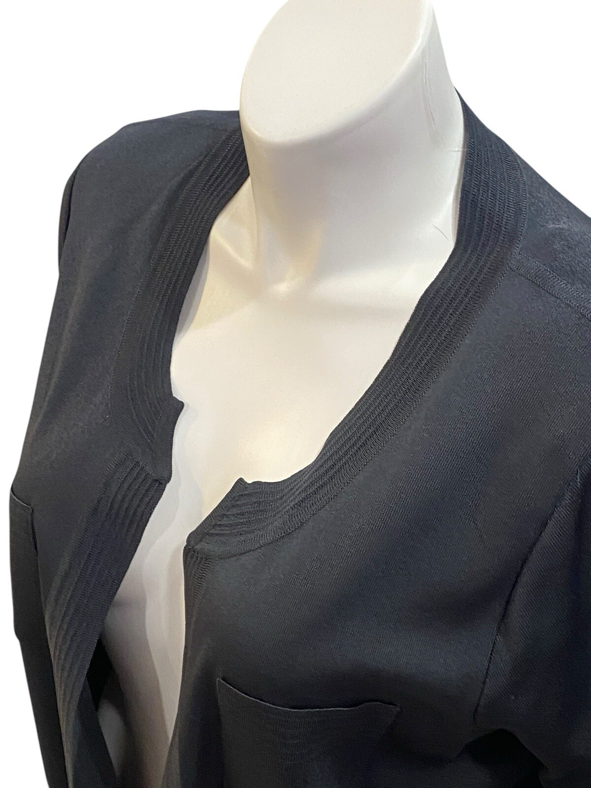 Size XL Exclusively Misook Gray Solid Open Front … - image 5