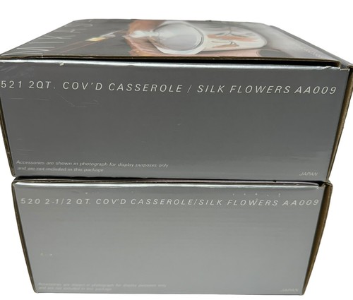 Vintage Mikasa Fire & Ice Casserole AA009 White Flowers Japan 2 Quarts Lot Of 2 - Picture 8 of 17