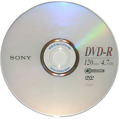 25 Sony Blank 16x Dvd R Dvdr Silver Logo Branded 4 7gb 120min Disc