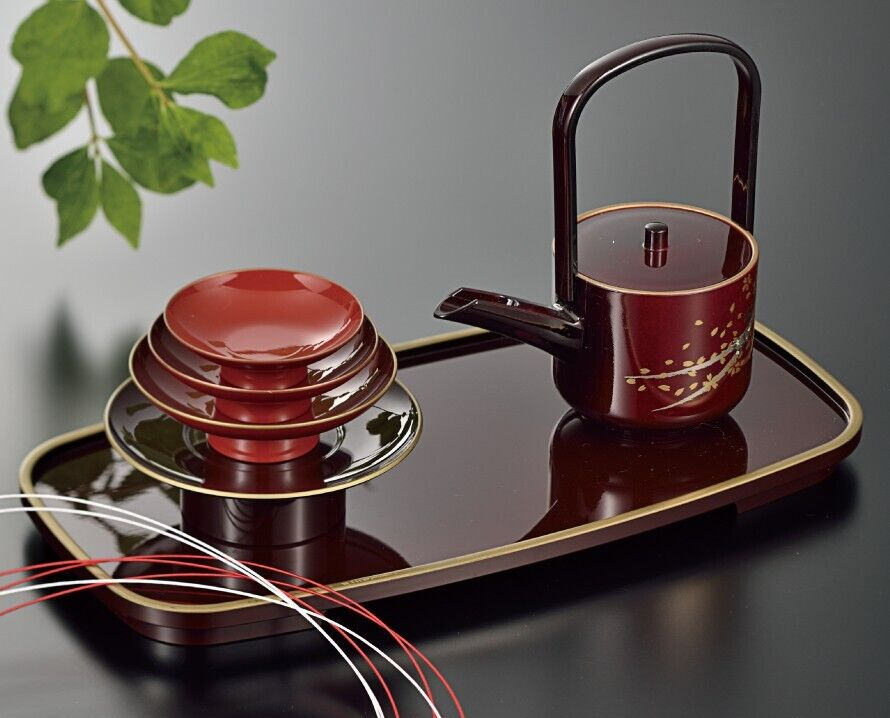 トップス SATOKA open Heart Japanese Lacquer Sake Set Sakura TOSOKI San San Kudo Wedding