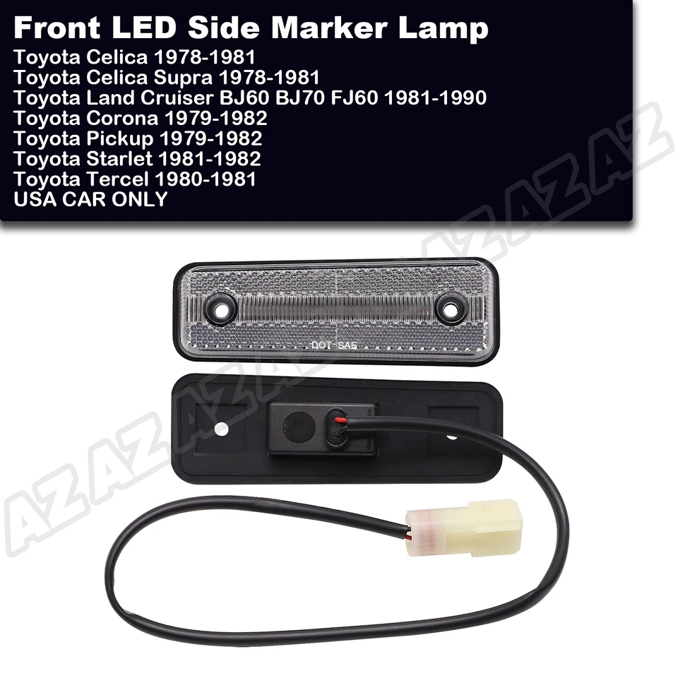 For Toyota Celica 1979-1981 Corona Pickup Front LED Side Marker Light Signal Foto 3 de 4