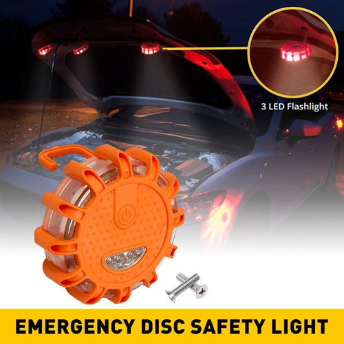 Emergency Disc Safety Light LED Road Flares Flashing Warning Roadside Strobe USA