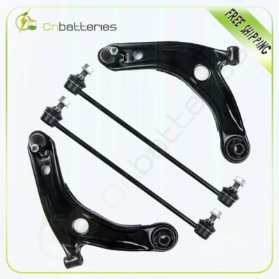 4pc: Front Lower Control Arms + Ball Joints and Sway Bar Links for Toyota