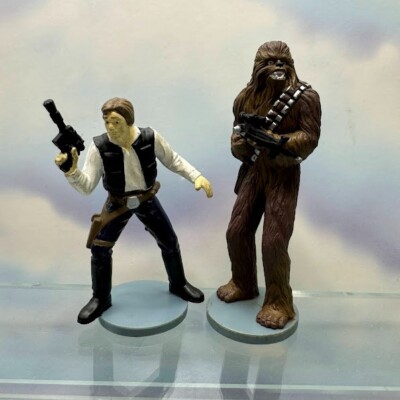 Vintage 1995 Applause Han Solo And Chewbacca Star Wars PVC Mini Figure (2)  Pack