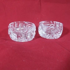 Set Of 2  Genuine Lead Crystal Open Salt Cellar Dish Western Germany