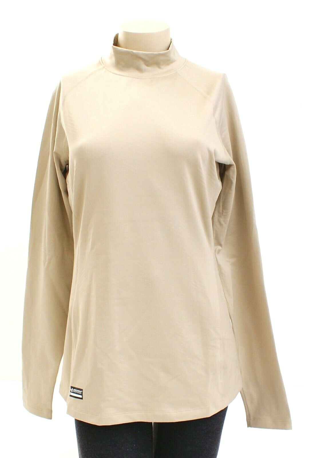 Under Armour Coldgear Infrared Tan Tactical Fitted Mock Neck Shirt Women's NWT