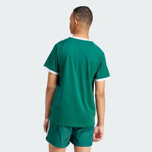 T-SHIRT ADIDAS UOMO MAGLIA MANICHE CORTE IM9387 VERDE ADICOLOR 3 STRIPES - Foto 2 di 3