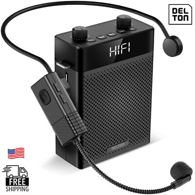 Delton A566 Bluetooth Portable Voice Amplifier with Wireless Headset - Black