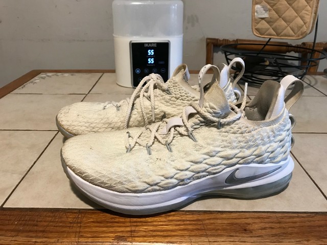 lebron 15 white metallic silver