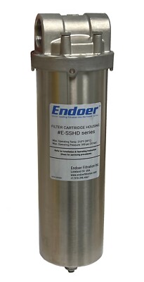 Filter Housing, Endoer Filtration, 316 stainless steel, 10''L, 226 ctg - open box