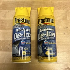 Prestone Windshield De-Icer Aerosol Scraper Top 11 Oz Each (2 PACK)