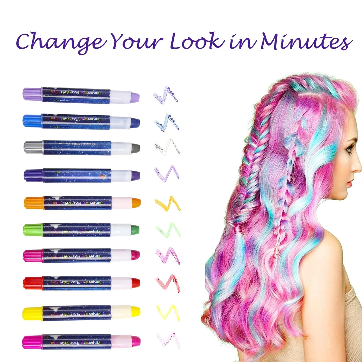 Madellena Hair Chalk, Christmas Gifts for Kids, Girls Hair Accessories,  Temporary Hair Color Kids, Gifts for 6 Year Old Girl, 9 Year Old Girl  Gifts