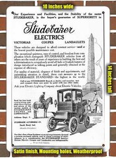 Metal Sign - 1910 Studebaker Electric Landaulet- 10x14 inches