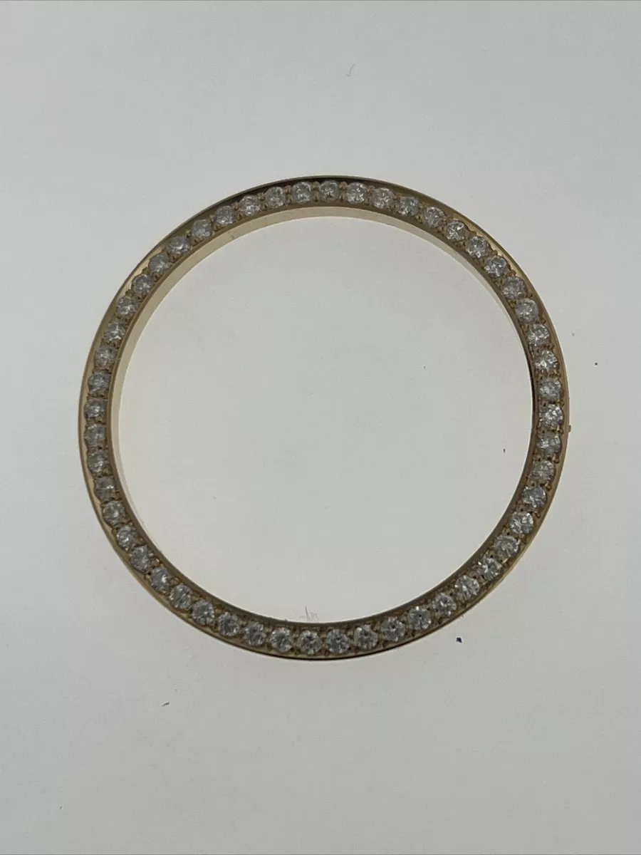 CUSTOM Diamond Bezel FOR ROLEX DATE 34MM Watch 1.05Cts Set In 14K Yellow Gold
