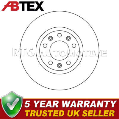 Abtex Front Brake Disc Fits Citroen C4 Picasso 2013- C4 Grand Picasso 2015-2018