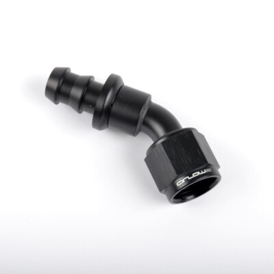 Arlows Push-On Alu Fitting Dash 6 - 45° - Schwarz ( 9/16 - 18 UNF )