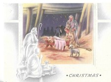 Christmas card approx 6 x 4" Nativity Scene
