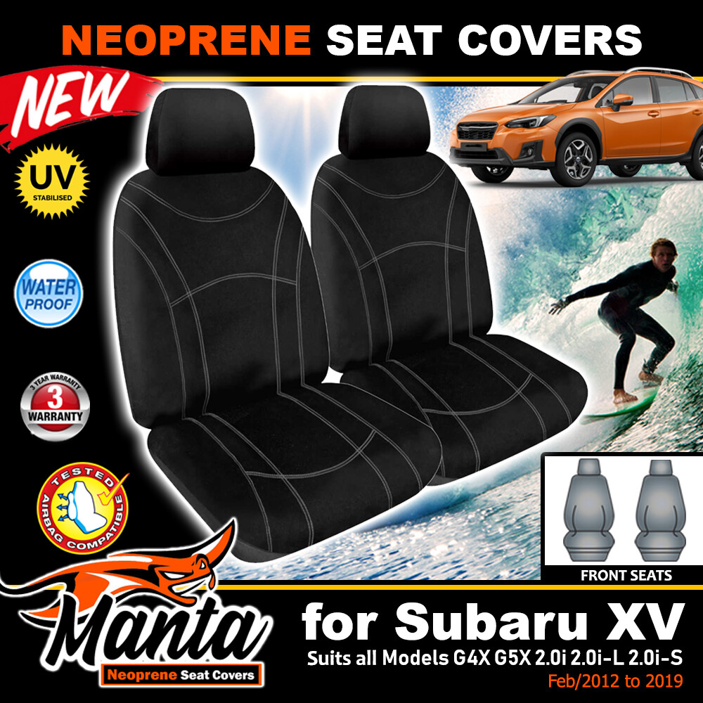 Manta Custom Front Black Neoprene Seat Covers for Subaru XV G4X
