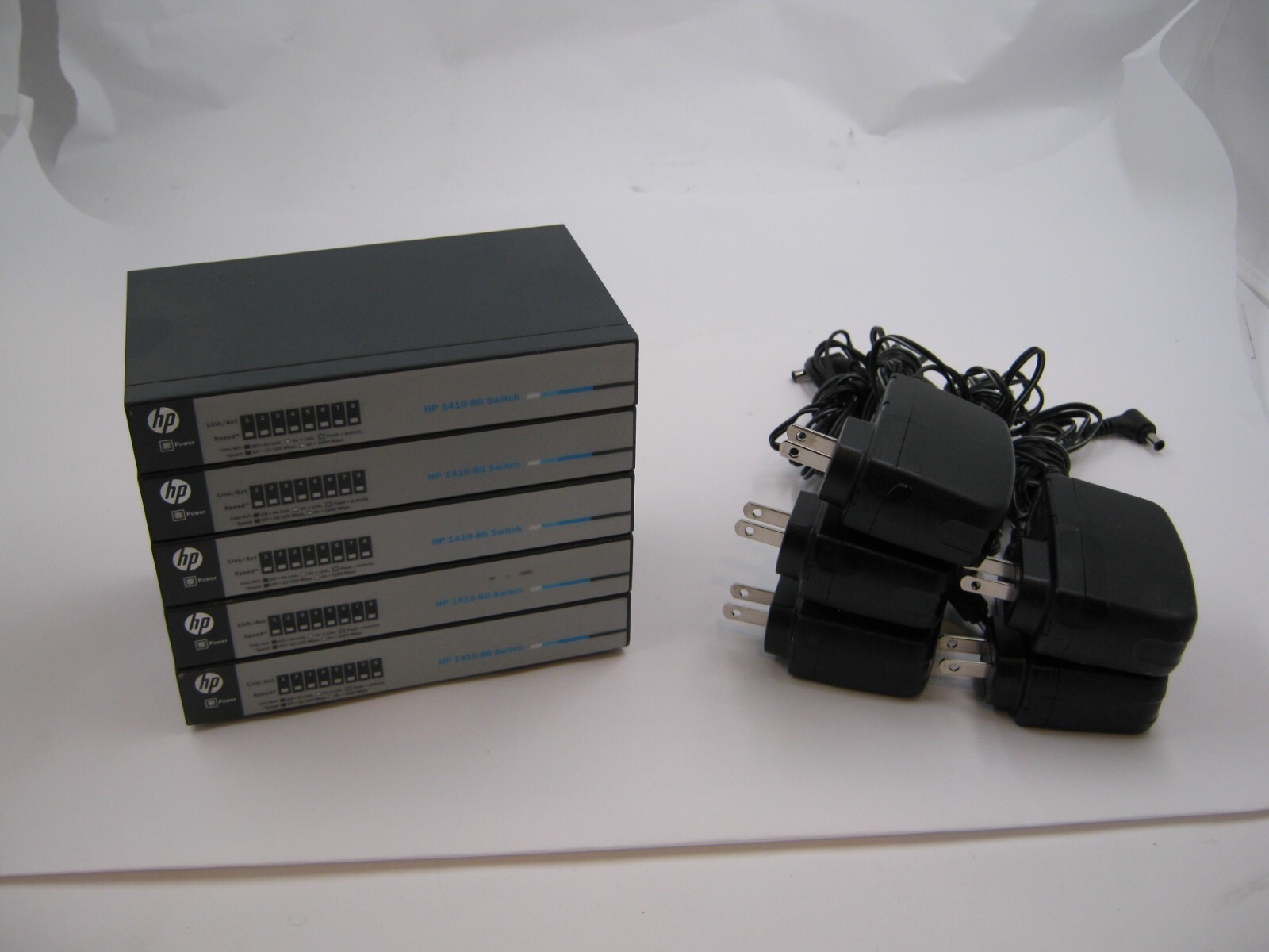 Lot of 5 HP Procurve 1410 8GPort Gigabit Switch P/N J9559A 10 100